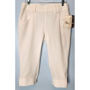 Oakley Golf Pants Women 8 White Palm Capri Cropped UV Stretch NWT UV Protection